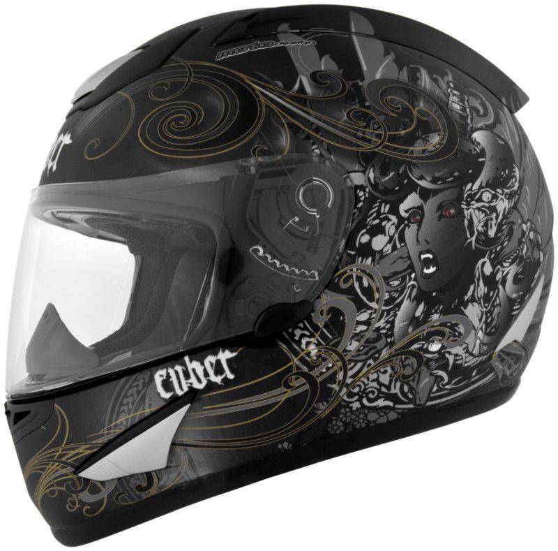 Cyber helmet us-95 matte black adult size/sz large/lg medusa graphics new 640503