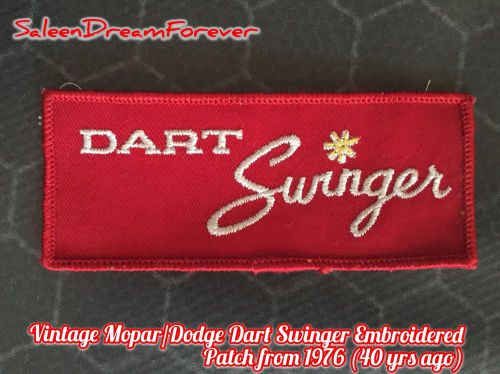 Vintage mopar dodge dart swinger embroidered patch from 1976 automotive rt