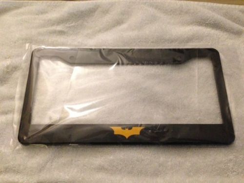 &#034;dark knight &#034; black w yellow license plate frame new batman batmobile qty 2