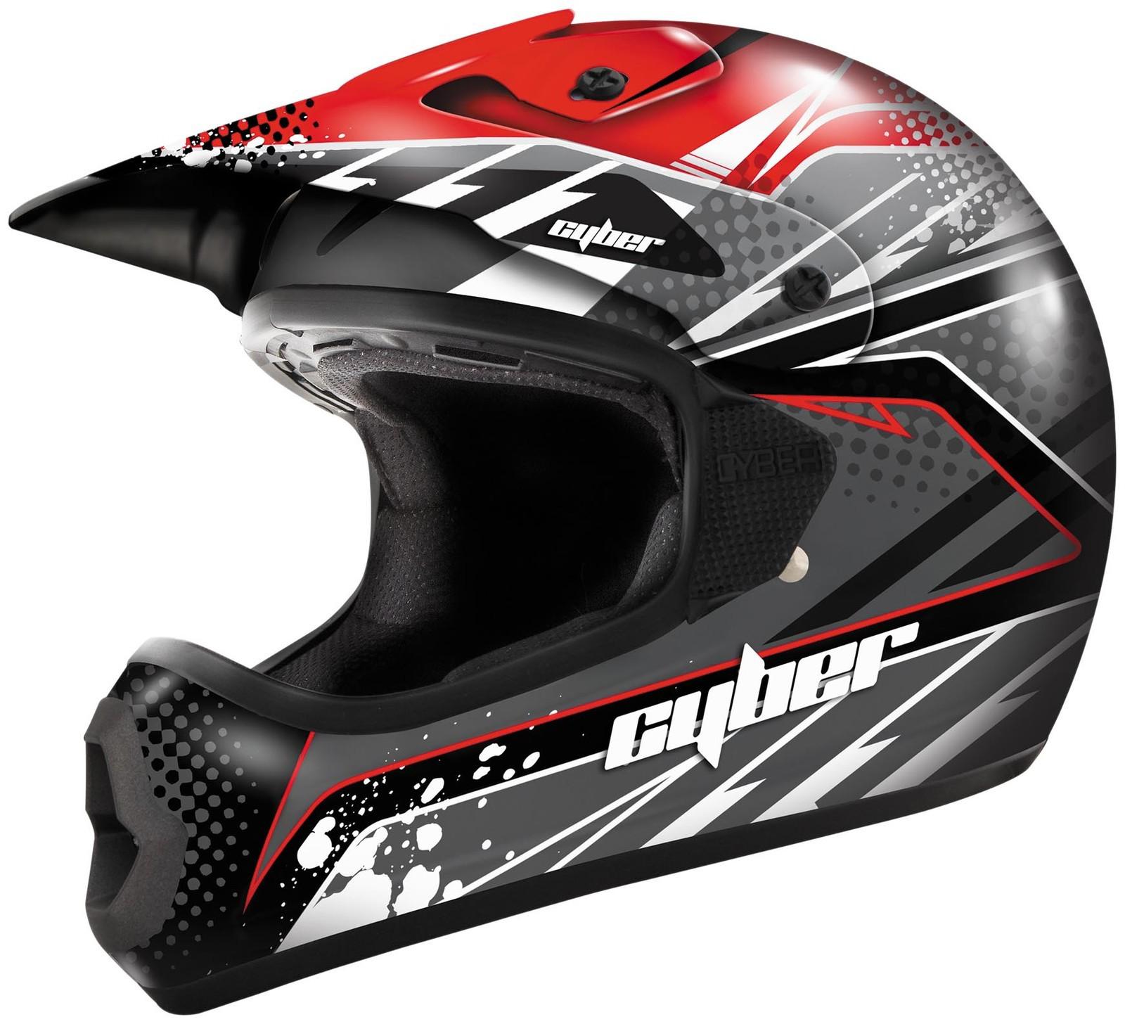 Cyber helmet ux-22 youth size small red and black motorcross new 640890