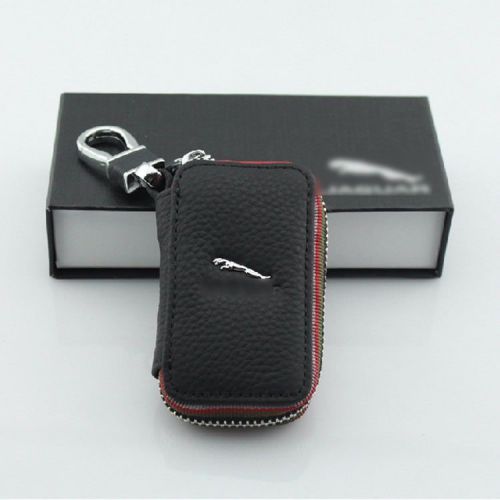 Black leather red line case