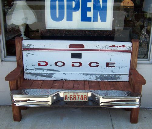 Hand made dodge tailgate bench with bumper