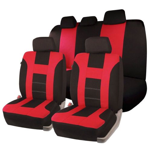 Zone tech universal full set of red and black car seat covers racing style